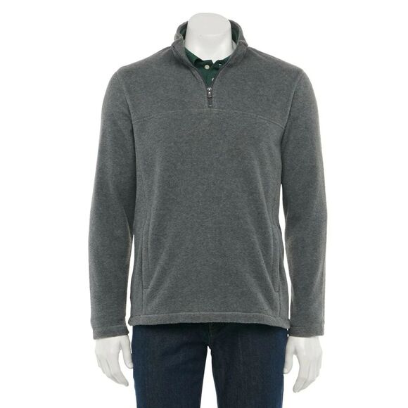 Croft & Barrow Artic Fleece 1/4 Zip Pullover Jacket Pockets Big & Tall Men's 3X - Picture 1 of 8